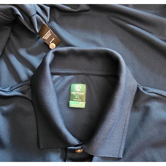 PRO TOUR Golf Short Sleeve Polo SHIRT AirPlay Dark Teal Blue Men's Size XL - Picture 3 of 5